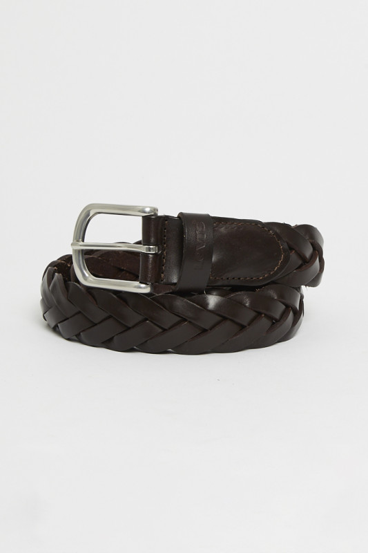 Ceinture tressée en cuire marron levi's homme