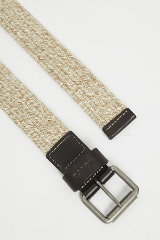 Ceinture tissée extensible beige