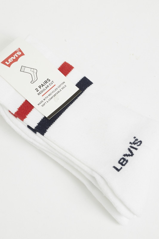 Chaussettes sport hautes coloris blanc