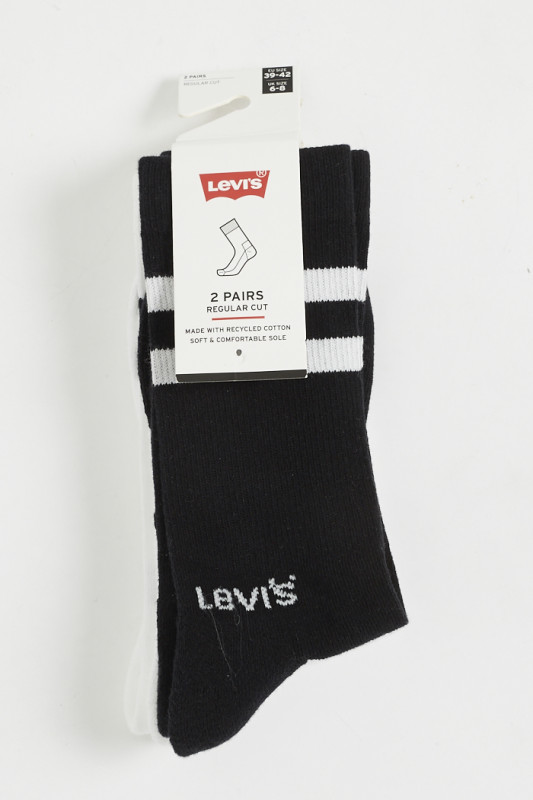 Lot de 2 paires de chaussette sport noire et blanche levi's
