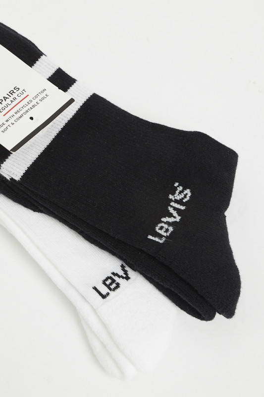 Lot de 2 paires de chaussette sport noire et blanche