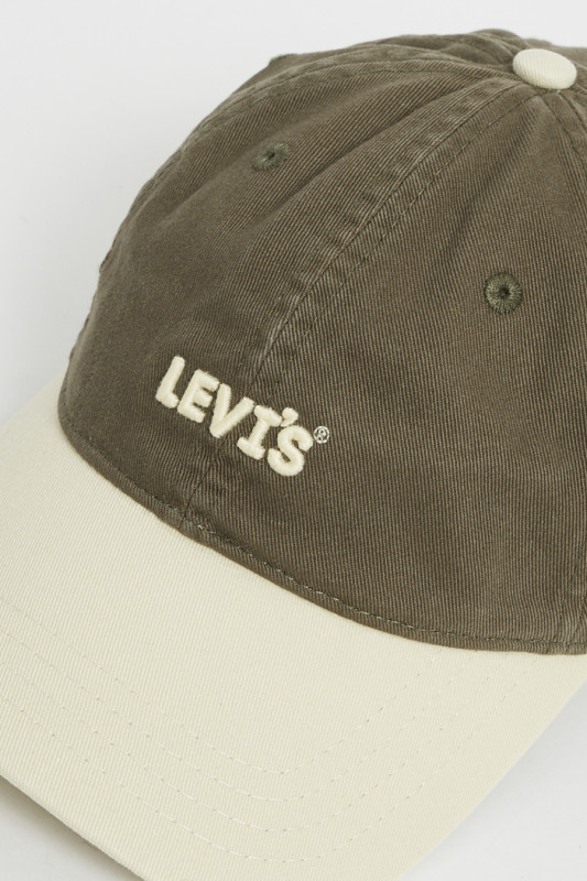 Casquette Headline Logo kaki et crème homme