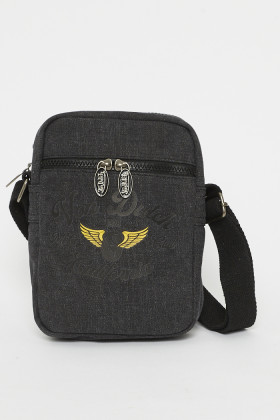 Sacoche zip noire Von Dutch