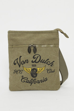 Sacoche kaki double compartiment Von Dutch