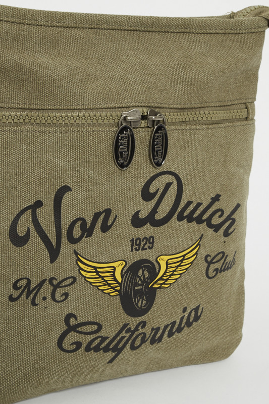 Sacoche kaki Von Dutch en tissu