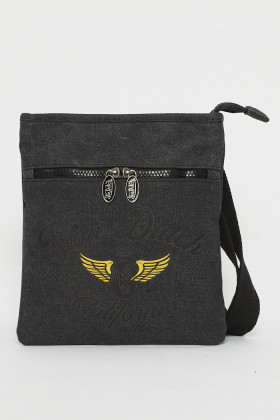 Sacoche noire double compartiment  Von Dutch