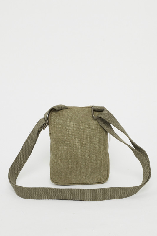 Sacoche tissu kaki floquée
