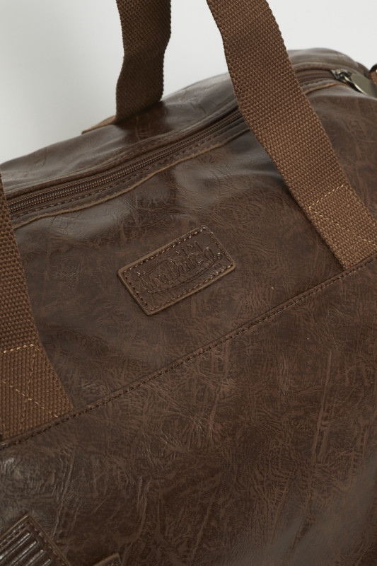 Sac de voyage simili marron Von Dutch