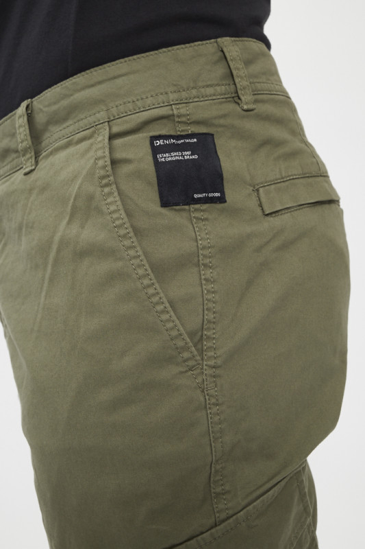Pantalon cargo regular vert olive tom tailor coton mélangé