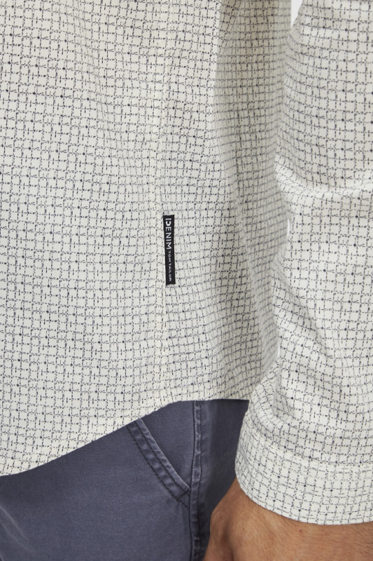 chemise slim beige à carreaux rayés tom tailor en coton 