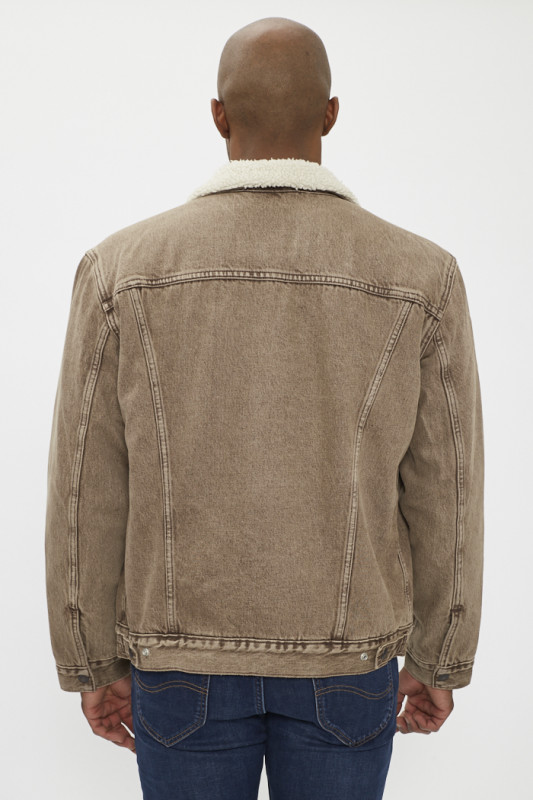 Veste Trucker sherpa marron