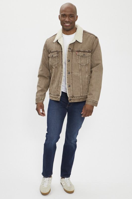 Veste Trucker sherpa marron homme levi's