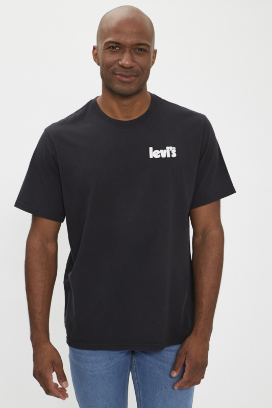 T-shirt relaxed fit noir en coton 