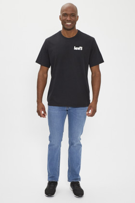 T-shirt relaxed fit noir en coton  homme