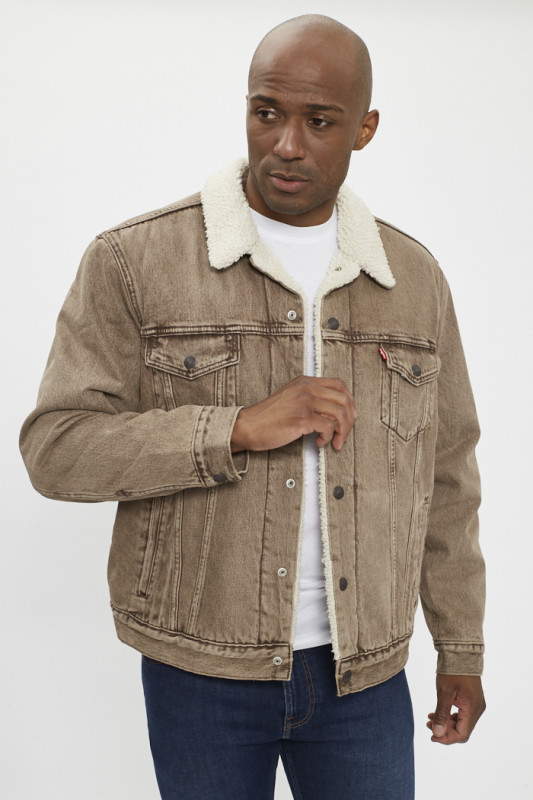Veste Trucker sherpa marron levi's en coton  manches longues