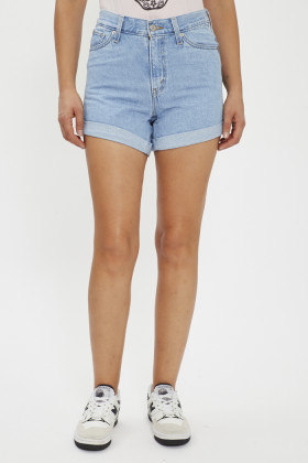 Short Mom'80 bleu denim délavé femme levi's