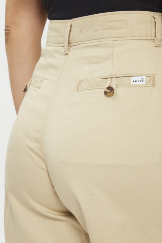 Short à plis safari beige femme