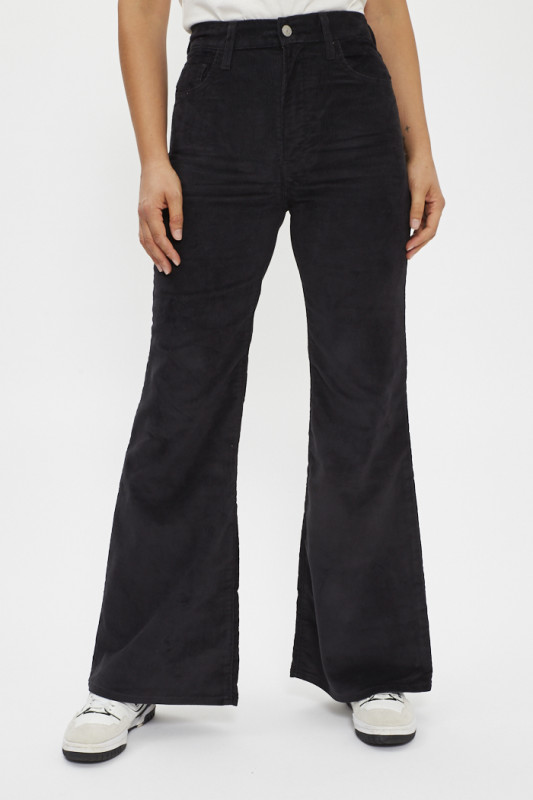 Jeans ribcage bells velours noir femme