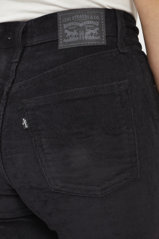 Jeans ribcage bells velours noir femme levi's