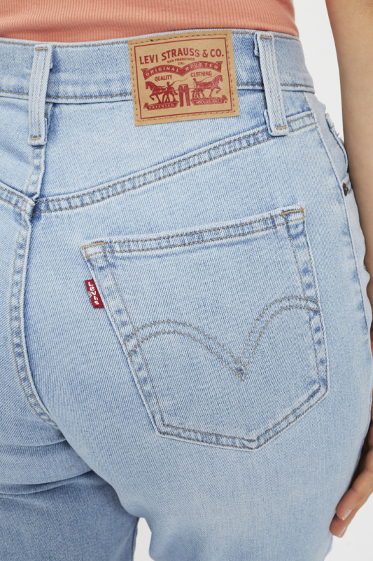 Jeans Mom taille haute medium indigo levi's en coton mélangé