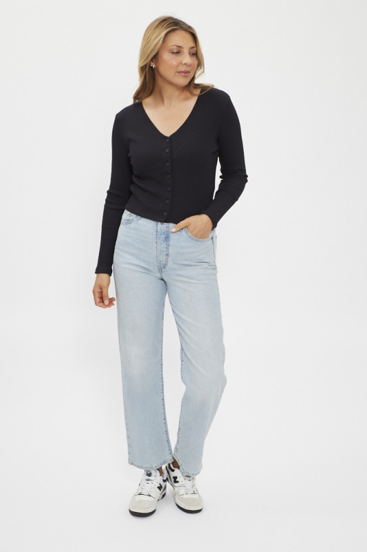 Jeans droit ribcage light indigo femme levi's