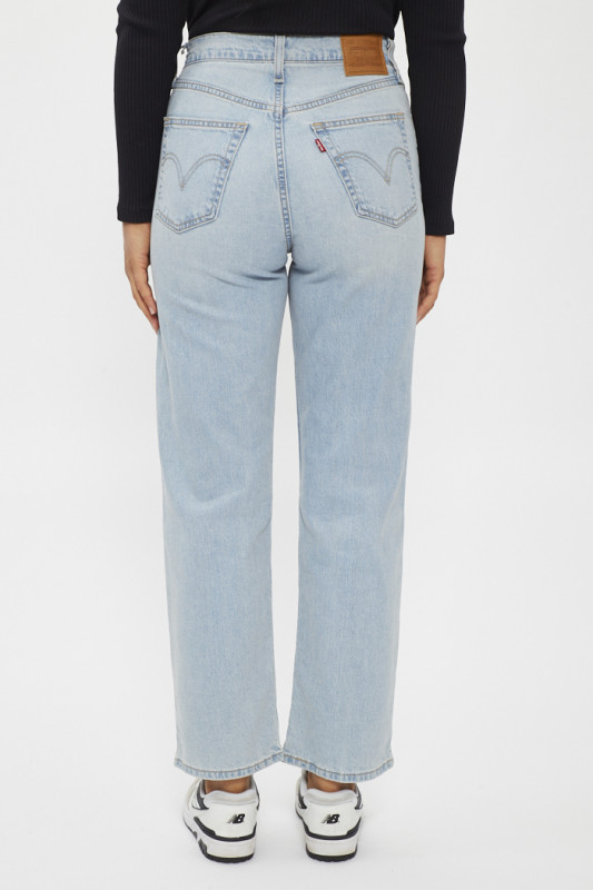 Jeans droit ribcage light indigo levi's coton mélangé