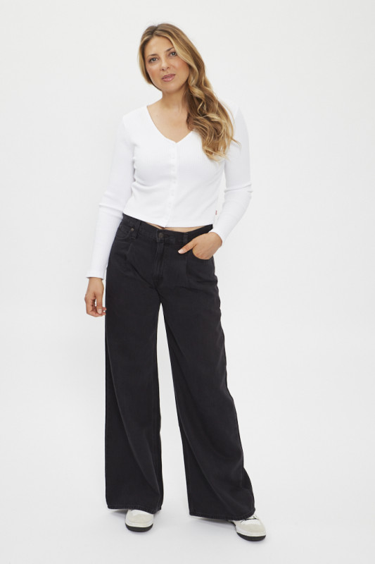 Jeans Baggy Dad Wide Leg noir levi's en coton 