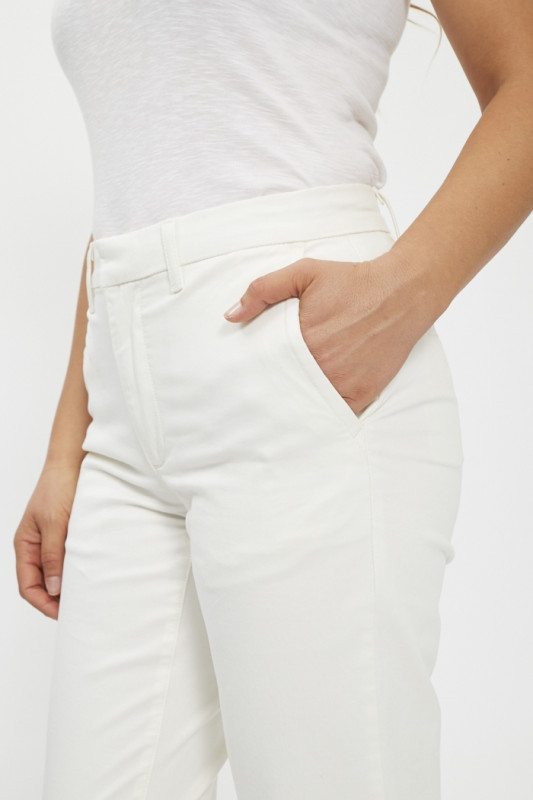 Pantalon chino Essentiel blanc femme