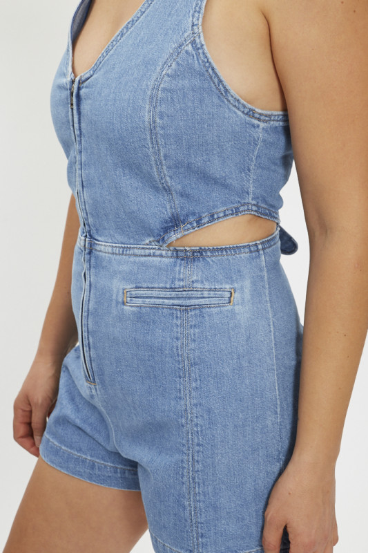 Combinaison Rydon à découpes en jean femme