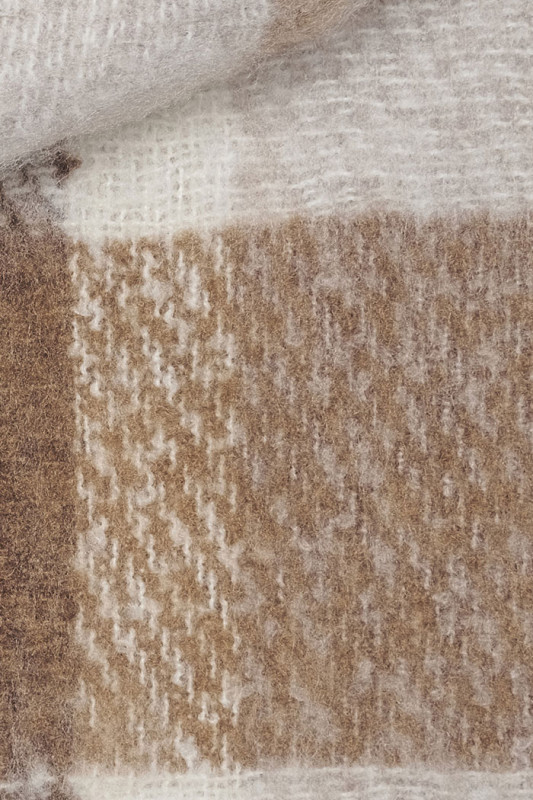 Echarpe à carreaux beige et blanc only