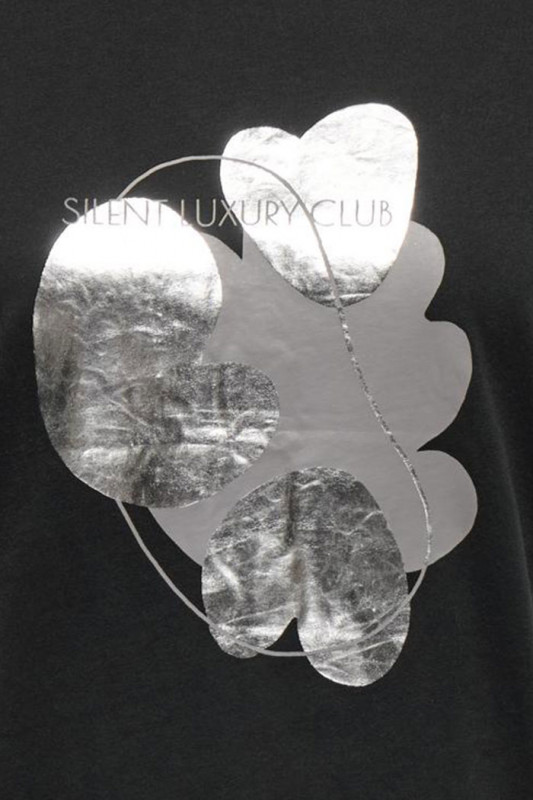 T-shirt Michigan Life silver noir femme JDY