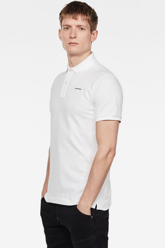 Polo 95% coton homme G-star blanc