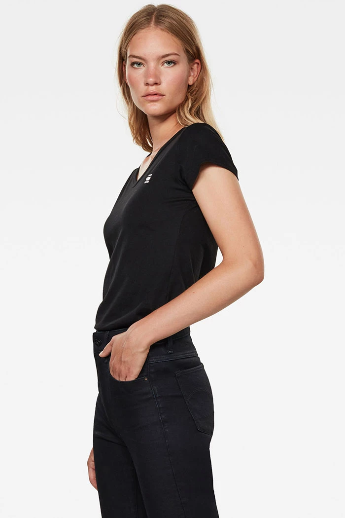 G-Star G-star Slim Rib Henley Ls Wmn in Black | Lyst UK