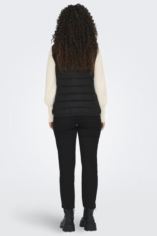 Doudoune sans manche noire zippée femme Only deux poches