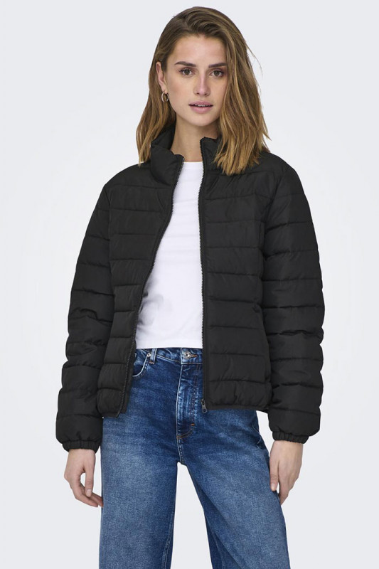 Doudoune noire légère matelassée femme Only manches longues