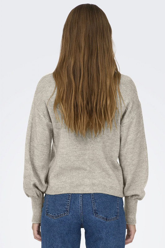 Pull col rond beige clair femme marque Only