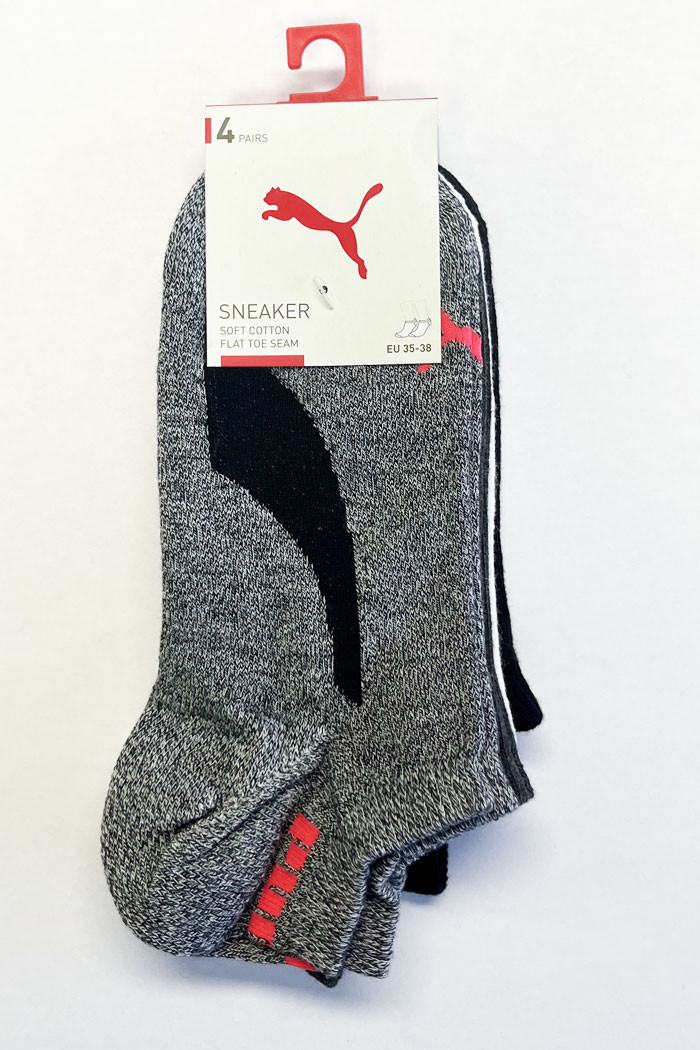 Lot de 4 paires de chaussettes rose blanc gris Puma Destock Jeans