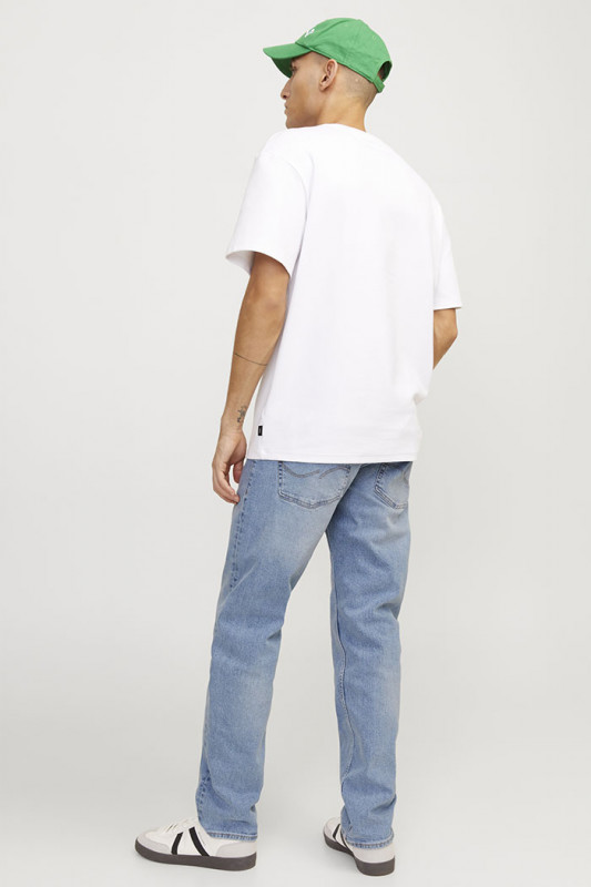 Jeans bleu denim coupe tapered homme jack & jones taille haute