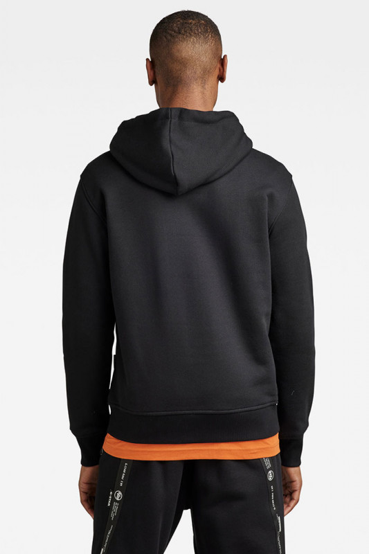 Sweat à capuche noir logo tape