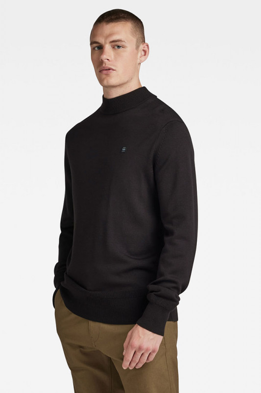 Pull Premium Core Mock noir homme