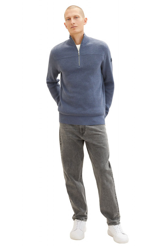 Pull col camionneur bleu indigo Tom Tailor