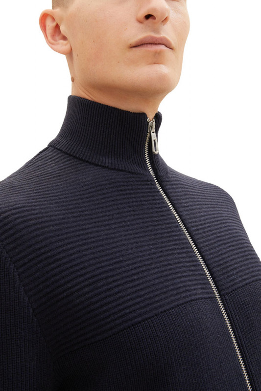 Cardigan texturé bleu marine Tom Tailor