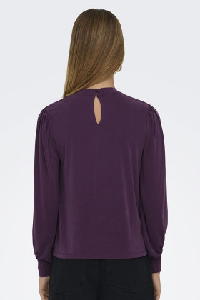 Chemisier col haut violet
