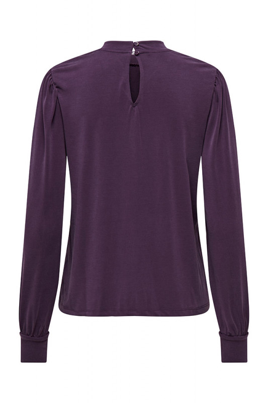 Chemisier col haut violet coupe regular