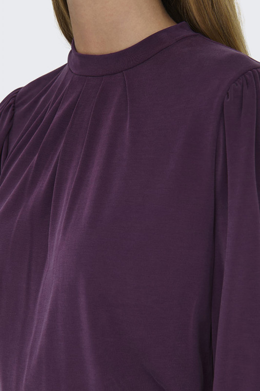 Chemisier col haut violet femme Only
