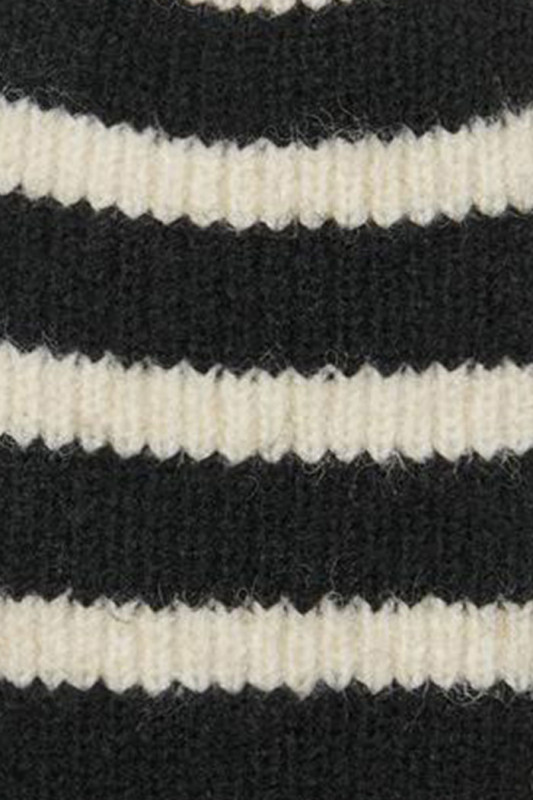 paire de gants en maille tricotée noir et blanc