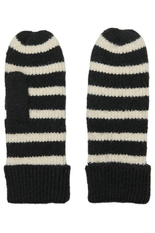 paire de gants en maille tricotée noir et blanc femme Only