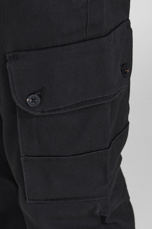 Pantalon cargo noir coton mélangé jack & jones