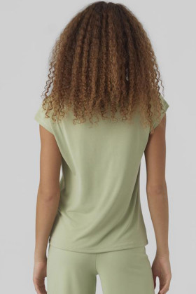 T-shirt col V coloris reseda
