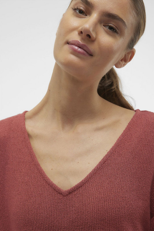 T-shirt basique coloris Marsala Vero Moda femme 